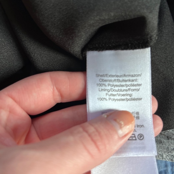 DKNY Black Striped & Floral Print Scarf Dress - Picture 9 of 10